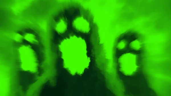 Scary Hellish Ghosts Character Face Genre Horror Green Background Color — Stock Photo, Image