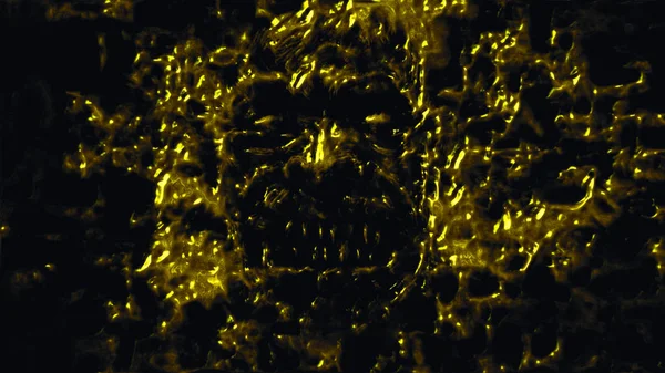 Kızgın Şeytan Yüzü Karanlıktan Bağırır Tür Bir Çizimde Korku Sarı — Stok fotoğraf