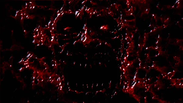 饥饿的吸血鬼攻击 恐怖类型的插图 红色背景色 — 图库照片