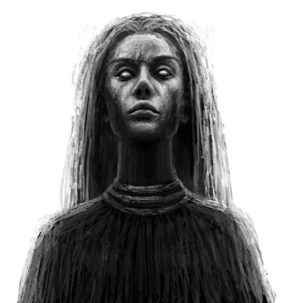 Uma Xamã Negra Ilustração Fantasia Ilustração Gênero Horror — Fotografia de Stock