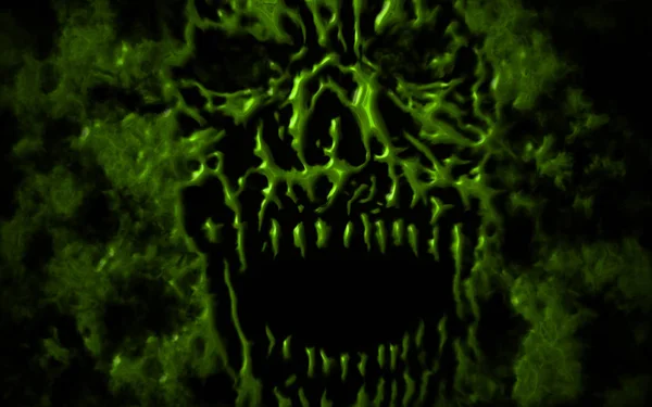 Tête Verte Colère Illustration Effrayant Monstre Visage Genre Horreur États — Photo