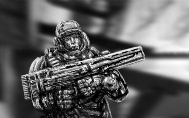 Soldier gelecek. Önden Görünüm. Bilim kurgu tür.