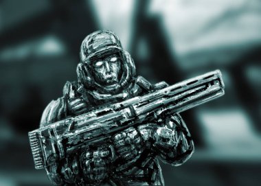 Soldier gelecek. Yabancı gezegende savaş. Önden Görünüm. Bilim kurgu tür.