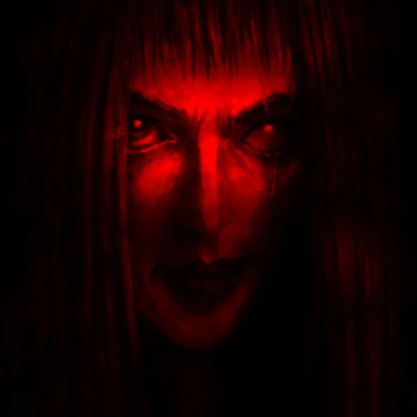 Karanlıktan yaralı kızın güzel yüzü.