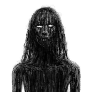 Siyah çamur korkutucu vampir kız