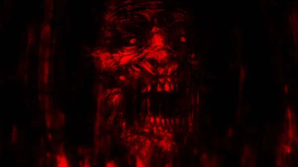 Abstrakcja zombie twarz na czarnym tle. — Zdjęcie stockowe