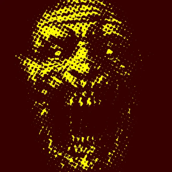 Абстрактное зомби-лицо на черном фоне . — стоковое фото