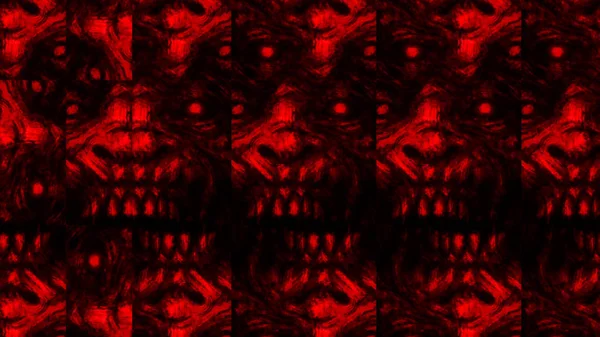 Страшний візерунок обличчя зомбі на чорному тлі . — стокове фото