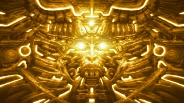 Kadın ile Tanrıça altın duvarı yüz bas-kabartma. Turuncu renk.