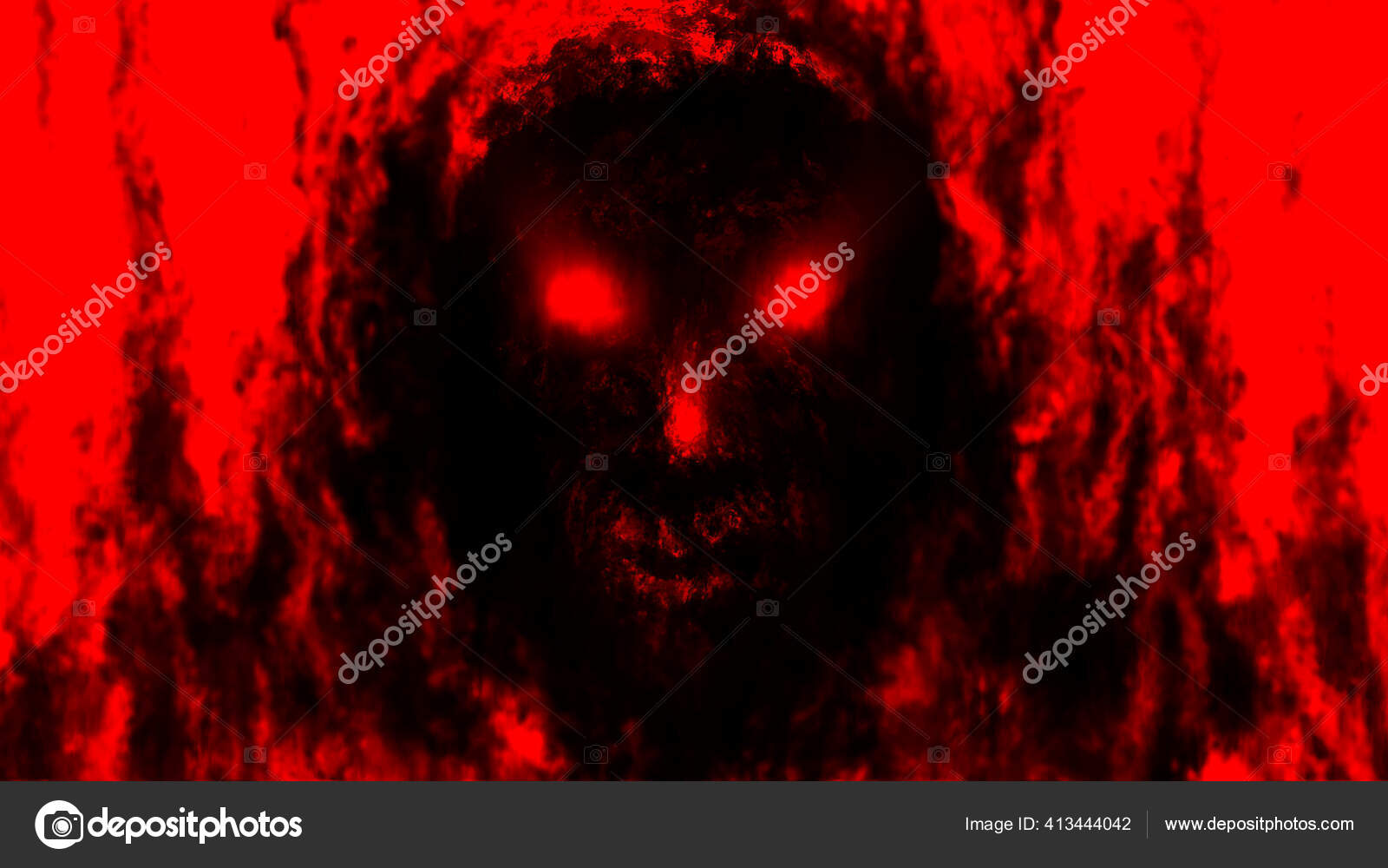 Scary Demonic Monk Head Hood Illustration Genre Horror Black Red Stock  Photo by ©likozor 413444042