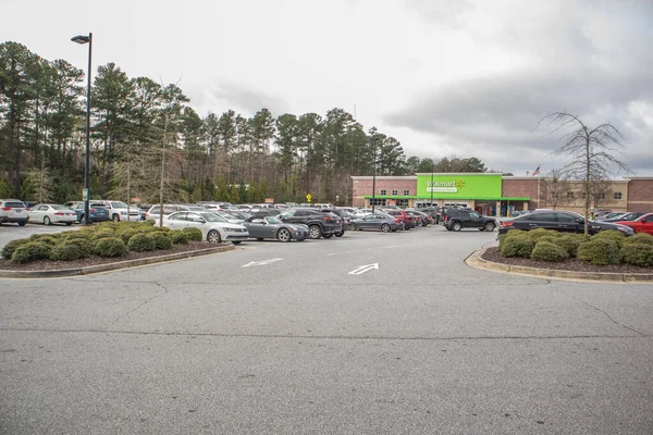 Snellville Usa Vista Del Estacionamiento Walmart Lleno Autos Durante Pandemia — Foto de Stock