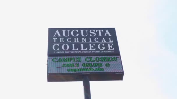 Augusta Usa Augusta Tech Signe Ciel Avec Des Informations — Video