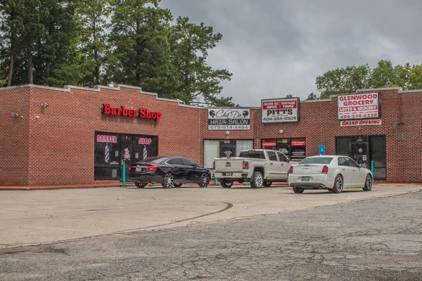 Decatur Usa Small Urban Shopping Center Background — стокове фото