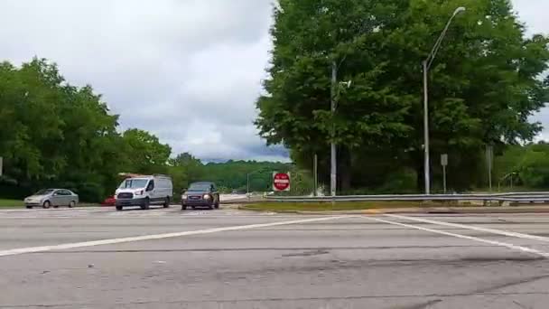 Decatur Stadslandskap Förbi Motorvägen Ramper — Stockvideo