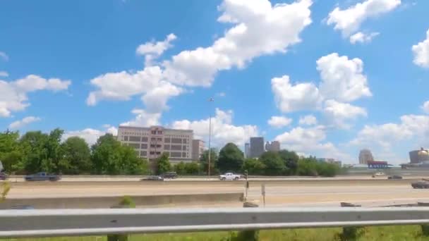 Atlanta Zicht Skyline Van Stad Vanaf Een Oprit Uitzicht — Stockvideo