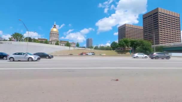 Атланта Вид Горизонт Города Здание Капитолия Востока — стоковое видео