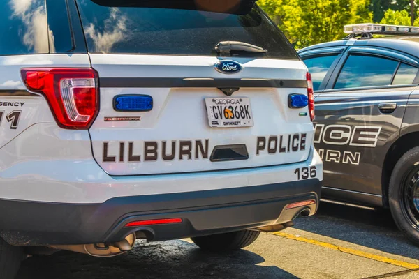 Condado Gwinnett Eua Lilburn Police Cruiser Vista Traseira — Fotografia de Stock