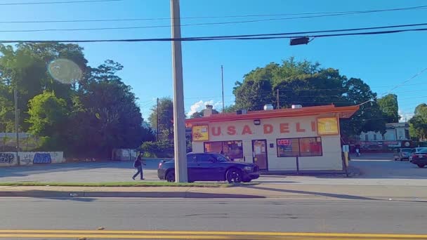 College Park Vue Paysage Urbain Avec Voitures Personnes Bâtiments — Video