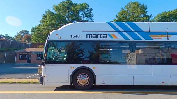 Vista Una Salida Autobús Marta — Vídeo de stock