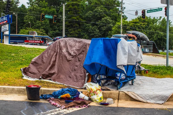 Condado Dekalb Estados Unidos Vista Del Campamento Indigentes Borde Centro — Foto de Stock