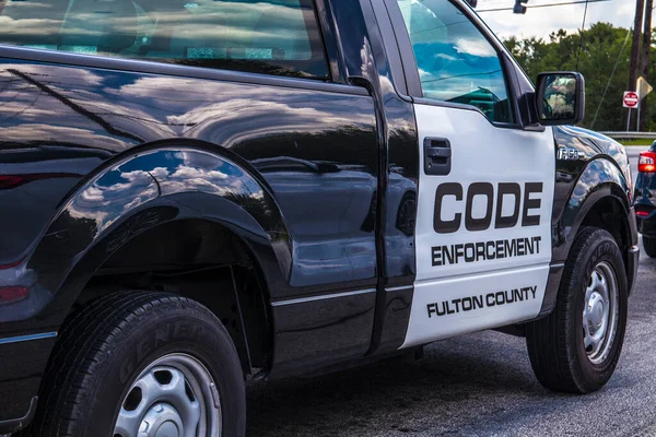 Dekalb County Usa Fulton County Code Donucovací Vozidlo Zblízka — Stock fotografie