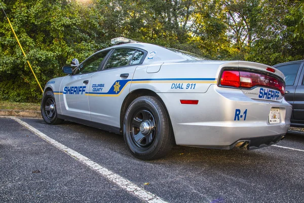 Appling Сша Columbia County Sheriff Patrol Cruiser Back Corner View — стоковое фото