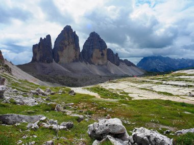 Three peaks of Lavaredo Dolomiti August drei zinnen clipart