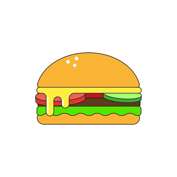 Colorful Fresh Burger White Background — Stock Vector