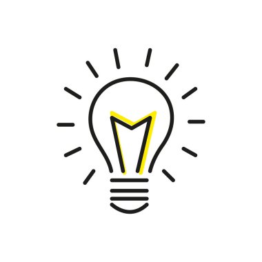 Ampul vektör Illustration. Fikir kavramı