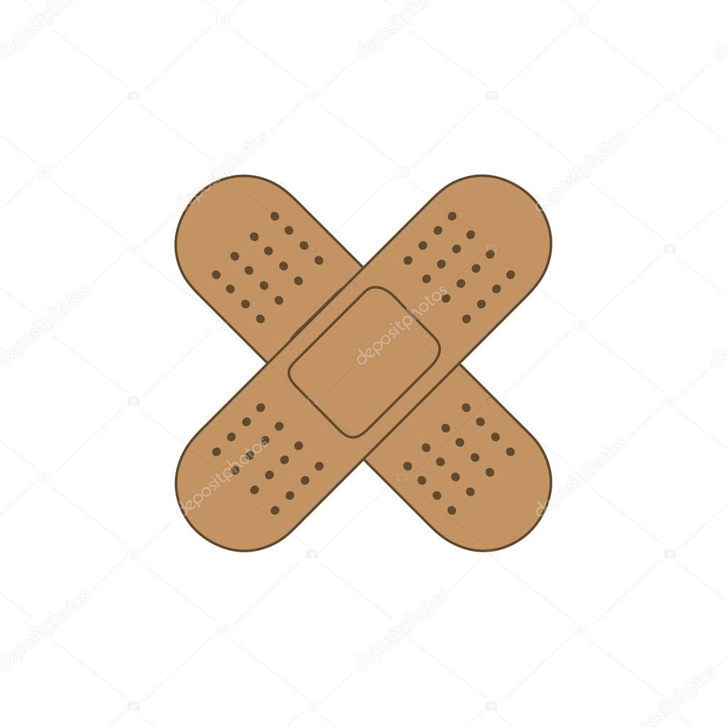 Vector illustration of cross of medical patches 