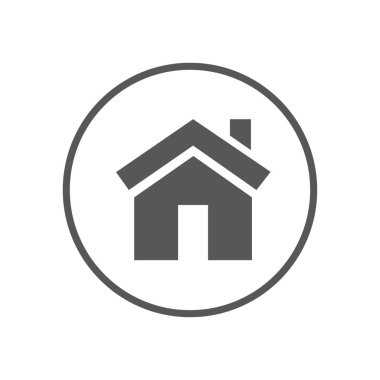 Yuvarlak gri ev simge vektör çizim