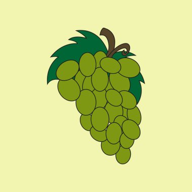 yeşil üzüm yaprakları ile. Vektör çizim