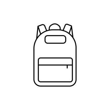 Beyaz arka plan, vektör çizim simgesine sırt çantası