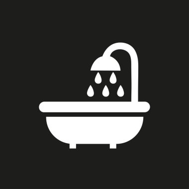 Banyo duş, vektör çizim simgesiyle 