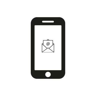 Smartphone ile e-posta simgesi, illüstrasyon vektör
