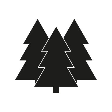  Noel ağaçları simgesi beyaz arka planda, vektör çizim