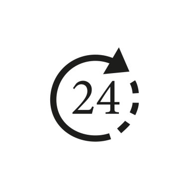 24 saat ile ok simge vektör