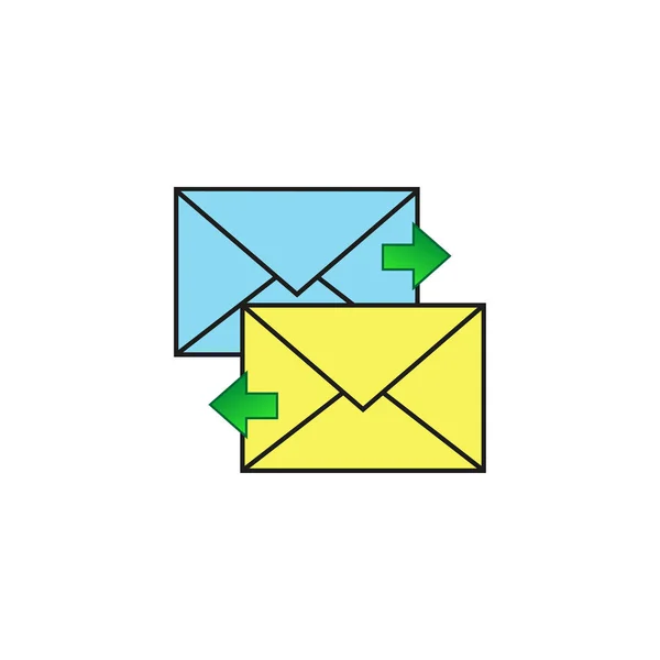 Icône Stockage Données Informatique Avec Enveloppes Flèches Illustration Vectorielle — Image vectorielle