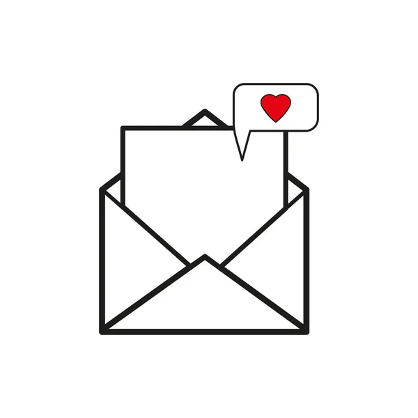 Pictogram Envelop Bericht Met Hart Vectorillustratie — Stockvector