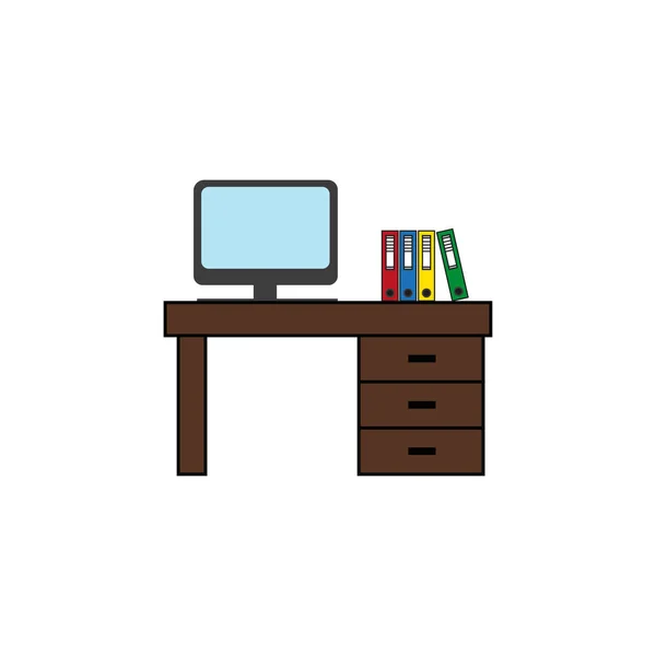 Desktop Komputera Ilustracji Wektorowych — Wektor stockowy