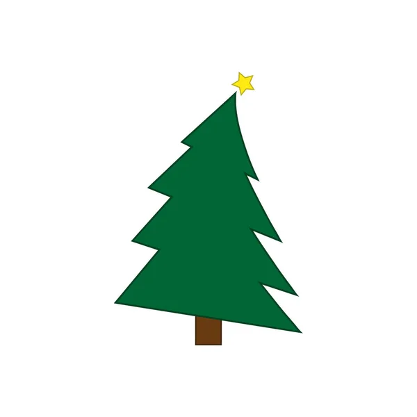白い背景にクリスマスツリーのアイコン ベクトルイラスト — ストックベクタ