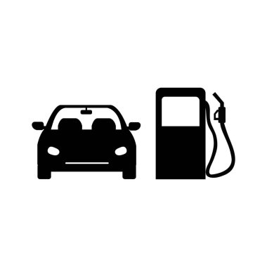 Beyaz arka plan üzerinde izole benzin istasyonu simgesi