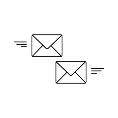 Beyaz arkaplanda basit e- posta simgesi izole edildi