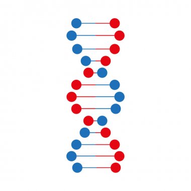 beyaz arka planda yalıtılmış kırmızı ve mavi simge