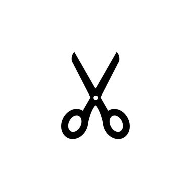 Beyaz arkaplanda makas simgesi izole edildi 