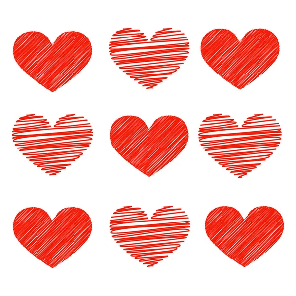 Red Hearts White Background — Stock Vector