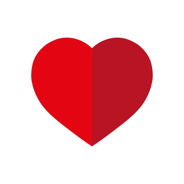 Herz Flaches Symbol Auf Weißem Hintergrund — Stockvektor