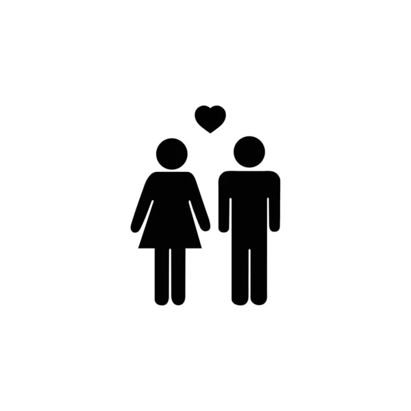 Femme Avec Homme Avec Cœur Concept Amour — Image vectorielle