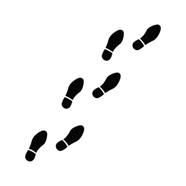 Black Footprints Isolated White Background — Stock Vector