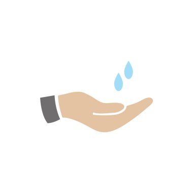 hands with water drops vector icon. environmental protection concept